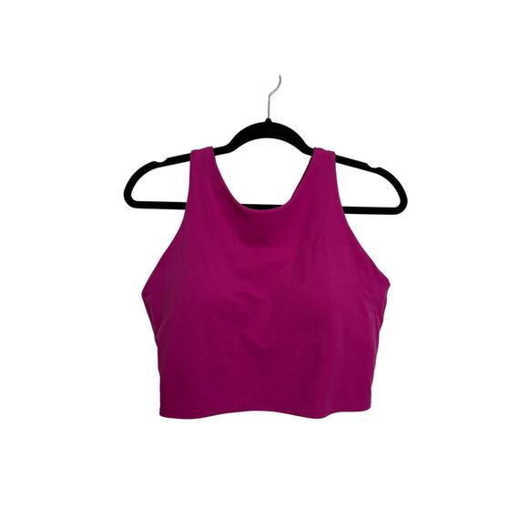 Athleta Conscious Crop Top Powervita D-DD Womens XL Fuchsia Pink Racerback Bra - Picture 1 of 4